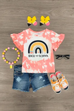 "Back To School" Pink Rainbow Top