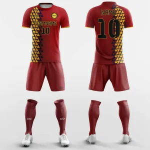 Red Geometry-Custom Soccer Jerseys Kit Sublimated Design