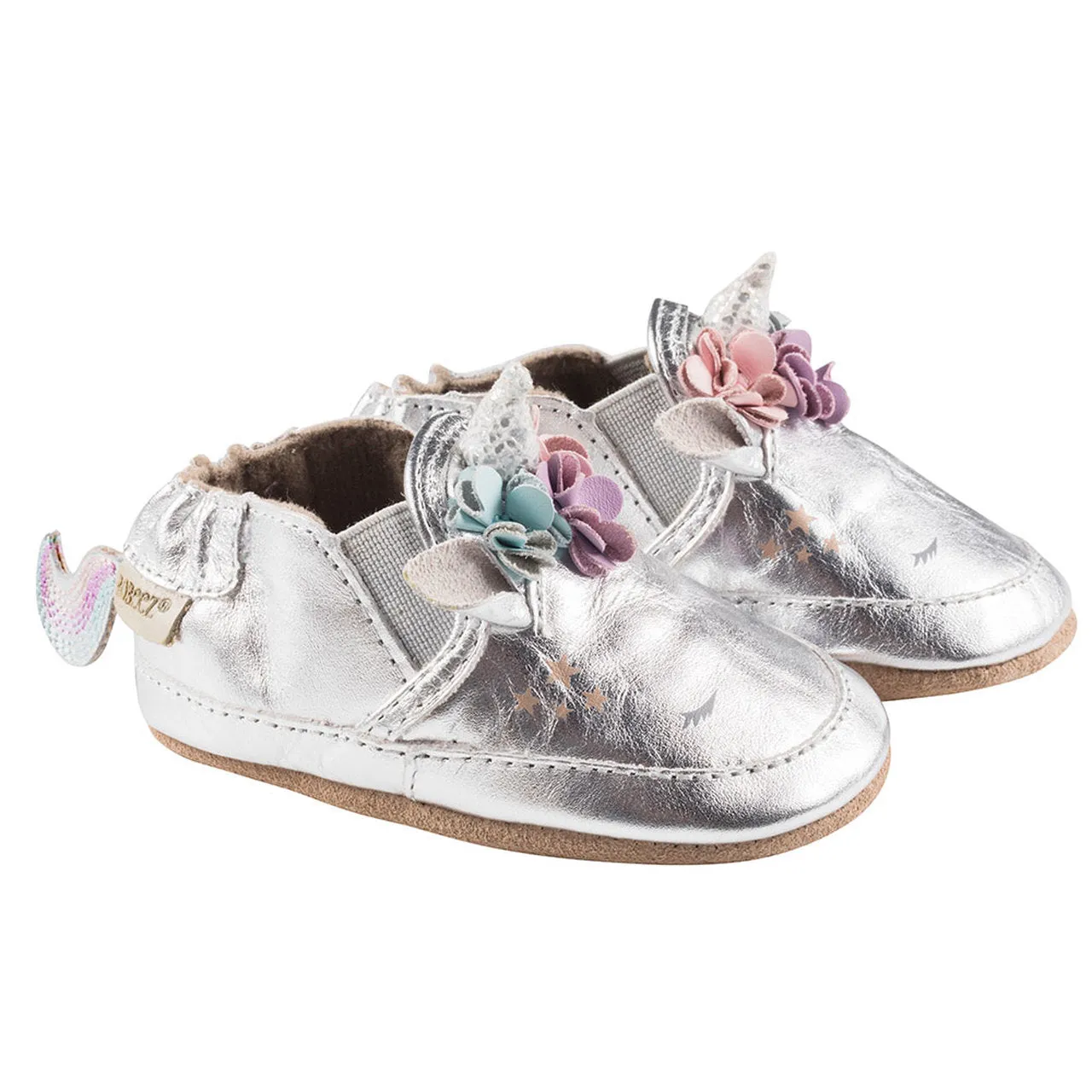 Robeez soft soles Uma Unicorn Silver