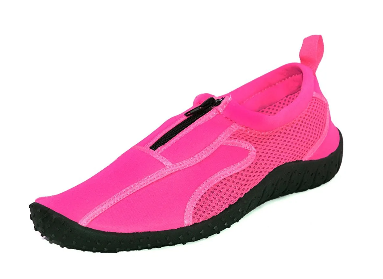 Rockin Footwear Kids Aqua Neon Zippers Rubber Water Shoe