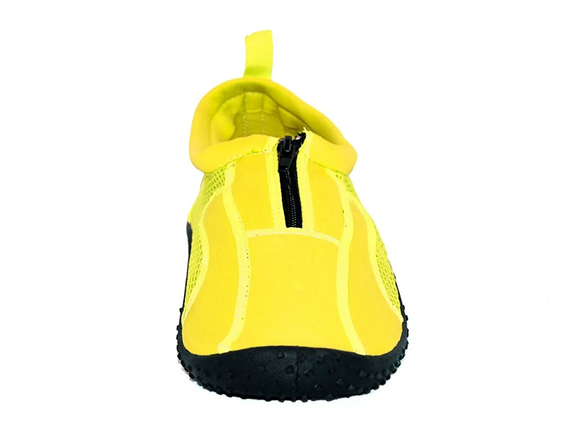 Rockin Footwear Kids Aqua Neon Zippers Rubber Water Shoe