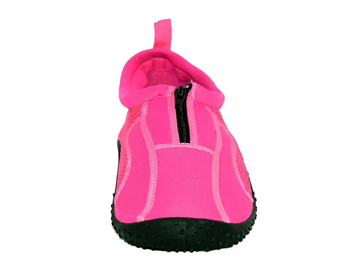 Rockin Footwear Kids Aqua Neon Zippers Rubber Water Shoe