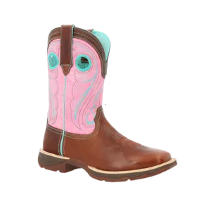 Rocky Women's Chestnut & Pink Rose Western Boot