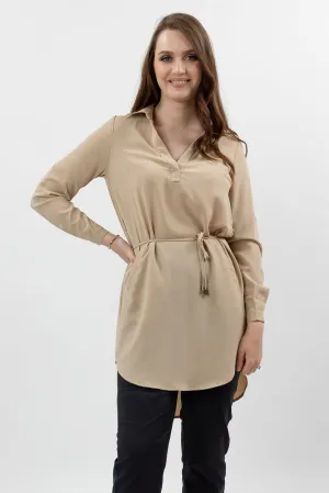 Roll Sleeve Loop Top - Light Shades