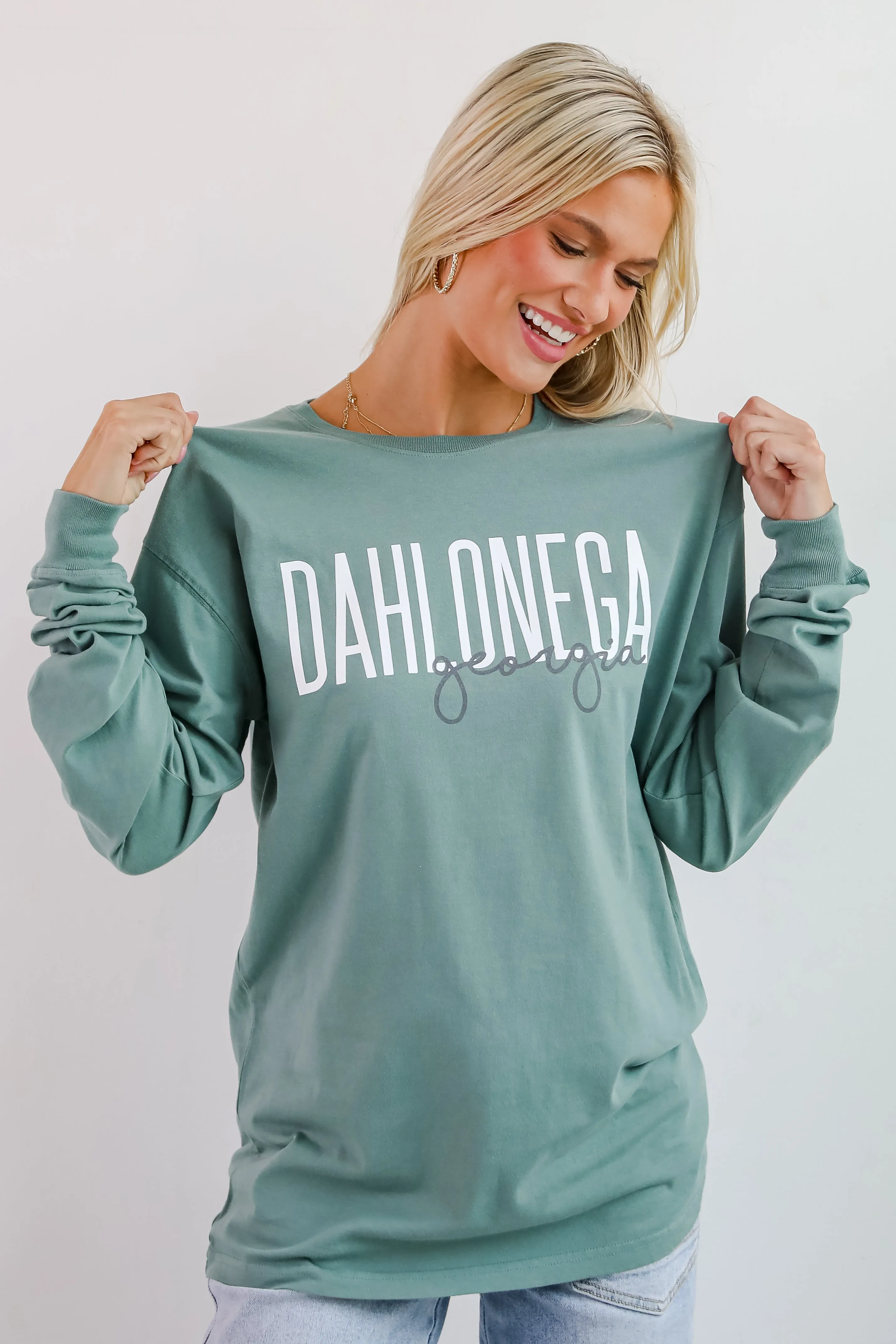 Seafoam Dahlonega Georgia Script Long Sleeve Tee