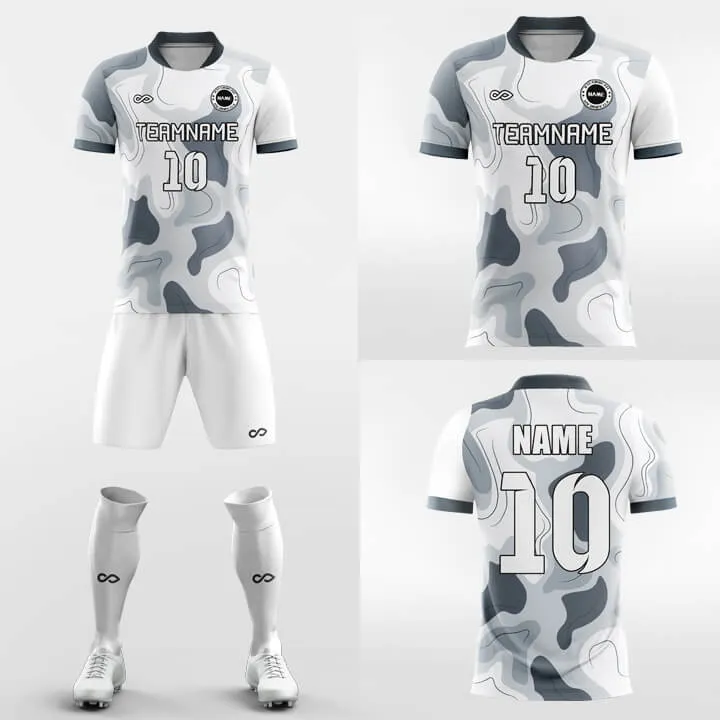 Silver Camouflage - Custom Soccer Jerseys Kit Sublimated Design