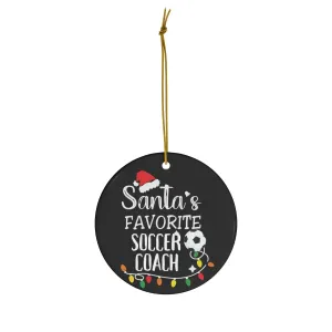 Soccer Coach Christmas Ceramic Tree Ornament