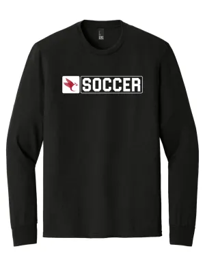 Soccer25 - Black, long sleeve, cotton/ poly triblend soccer shirt