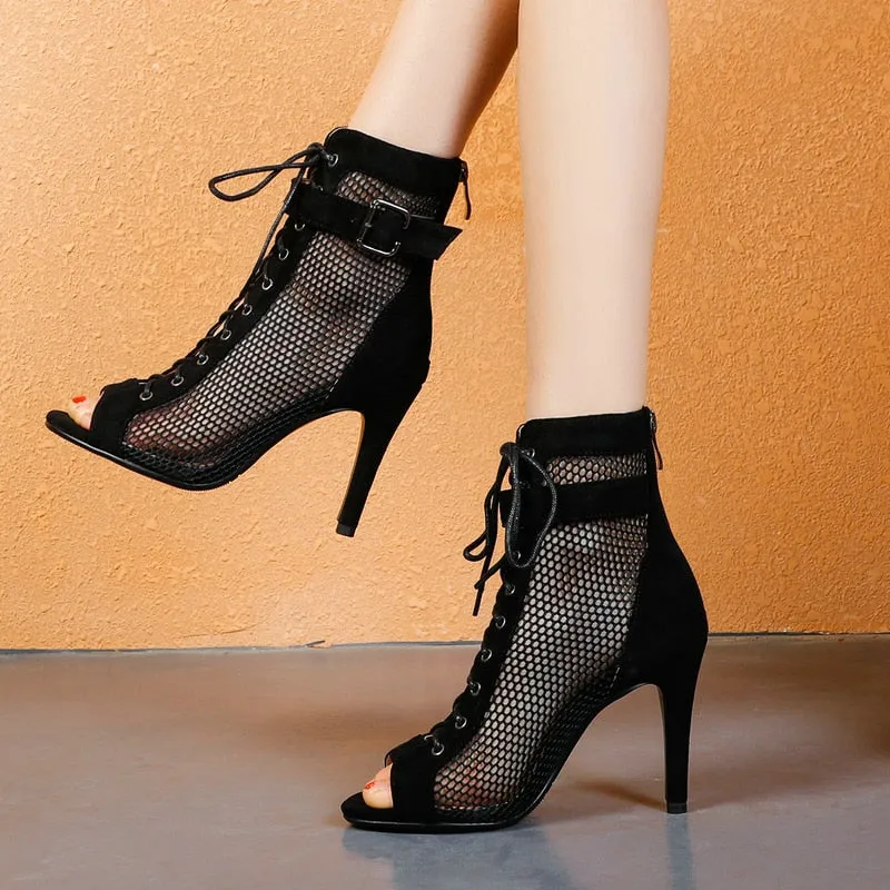 Sophisticated Ankle Mesh Boots for Women