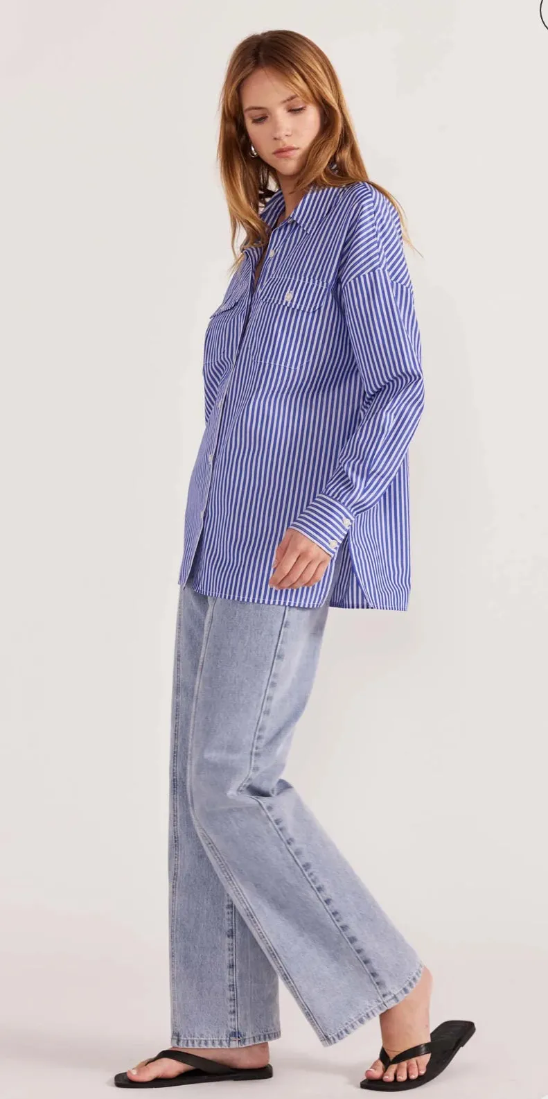 STAPLE THE LABEL  Petra Shirt Blue Stripe