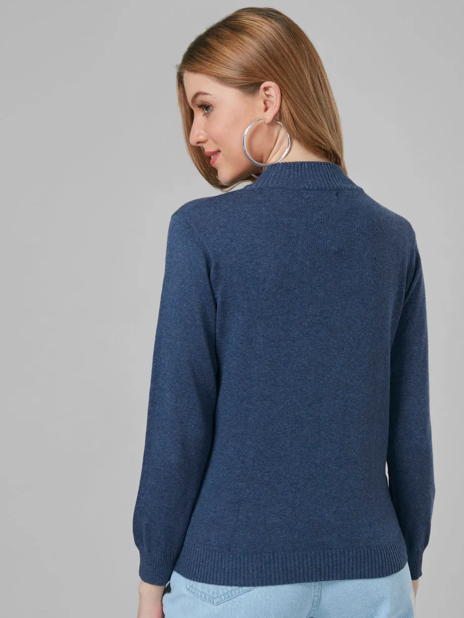 Style Quotient Women Blue Solid Sweatshirts