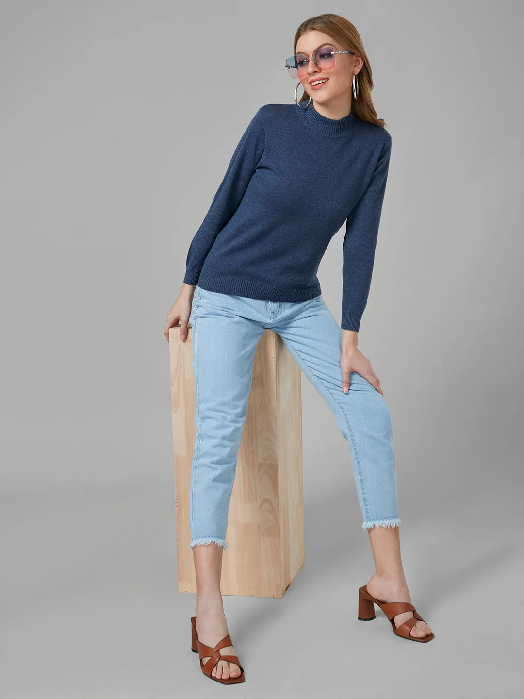 Style Quotient Women Blue Solid Sweatshirts