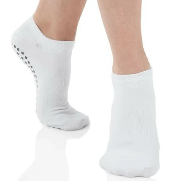 Tab Back Grip Sock - White Grey (Barre / Pilates)