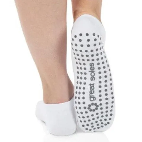 Tab Back Grip Sock - White Grey (Barre / Pilates)