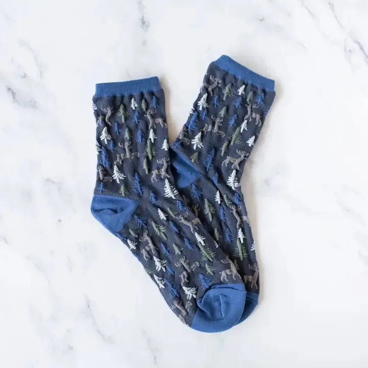 Tiepology - Christmas Casual Crew Socks (Denim)