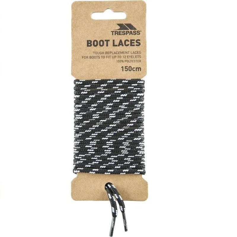 Trespass Round Boot Laces 130cm, 150cm, 200cm - Black