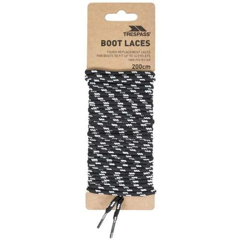 Trespass Round Boot Laces 130cm, 150cm, 200cm - Black