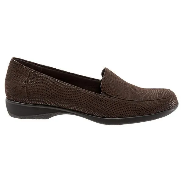 Trotters Jenn Mini Dots Dark Brown Patent Suede Leather (Women's)