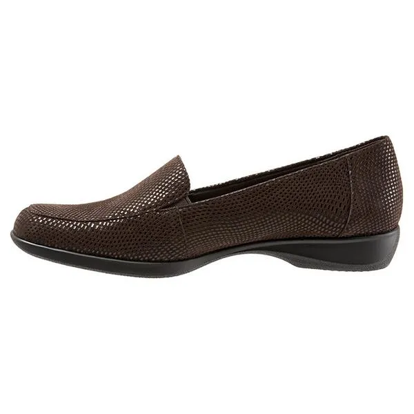 Trotters Jenn Mini Dots Dark Brown Patent Suede Leather (Women's)