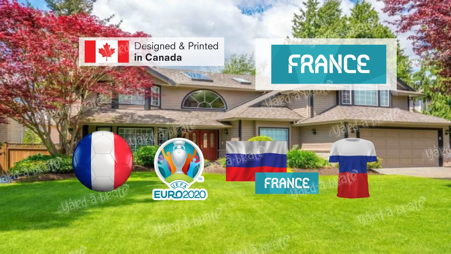 UEFA Euro 2020 Soccer - 24" Tall Decors  (Total 5 pcs) | Team England or France or Germany | Yard Sign Outdoor Lawn Decorations