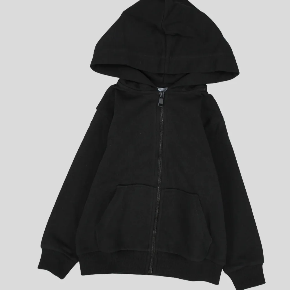 Unisex Plain Long-Sleeved Hooded Jacket