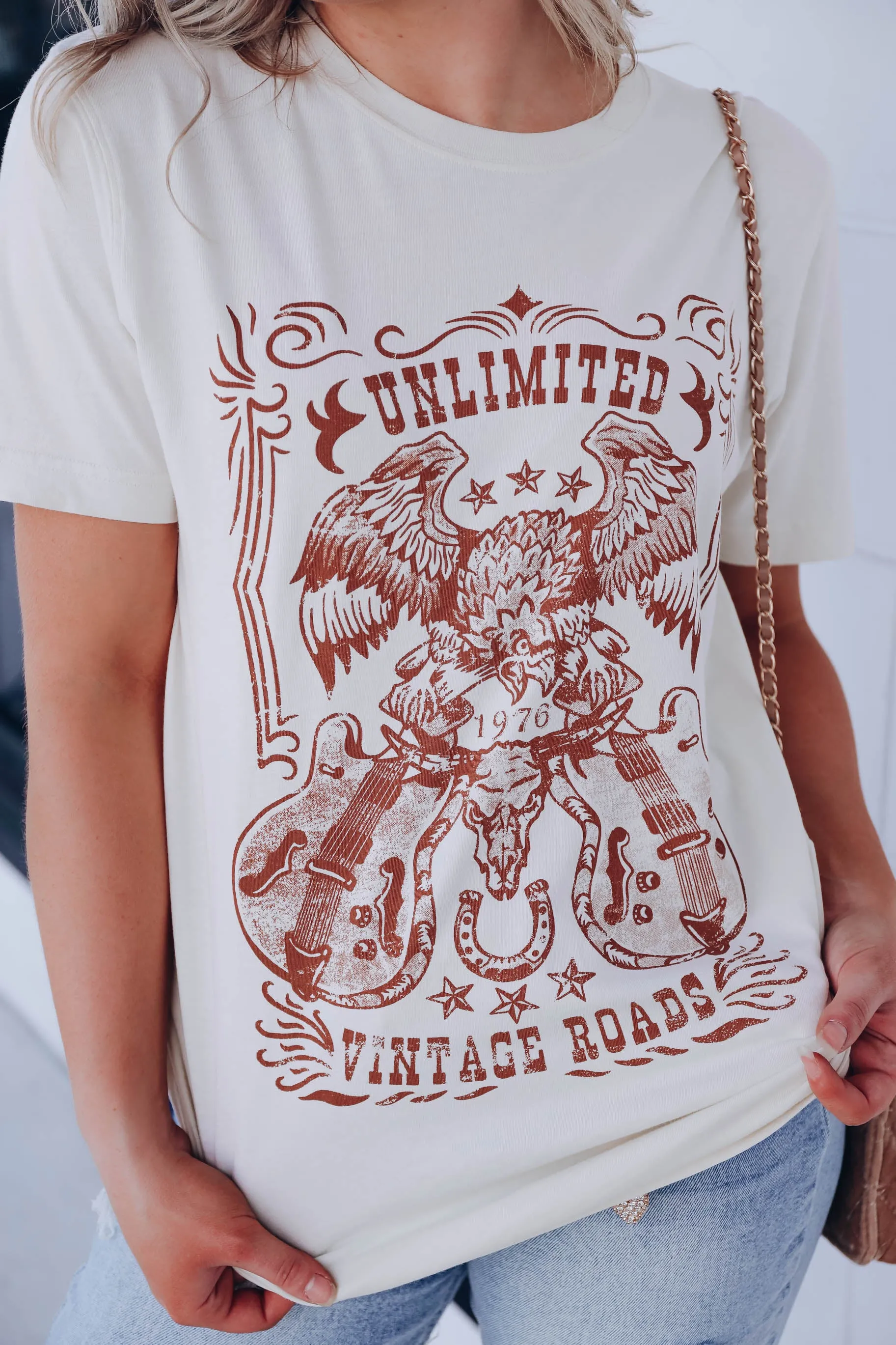 Unlimited Vintage Roads Graphic Tee - Ivory