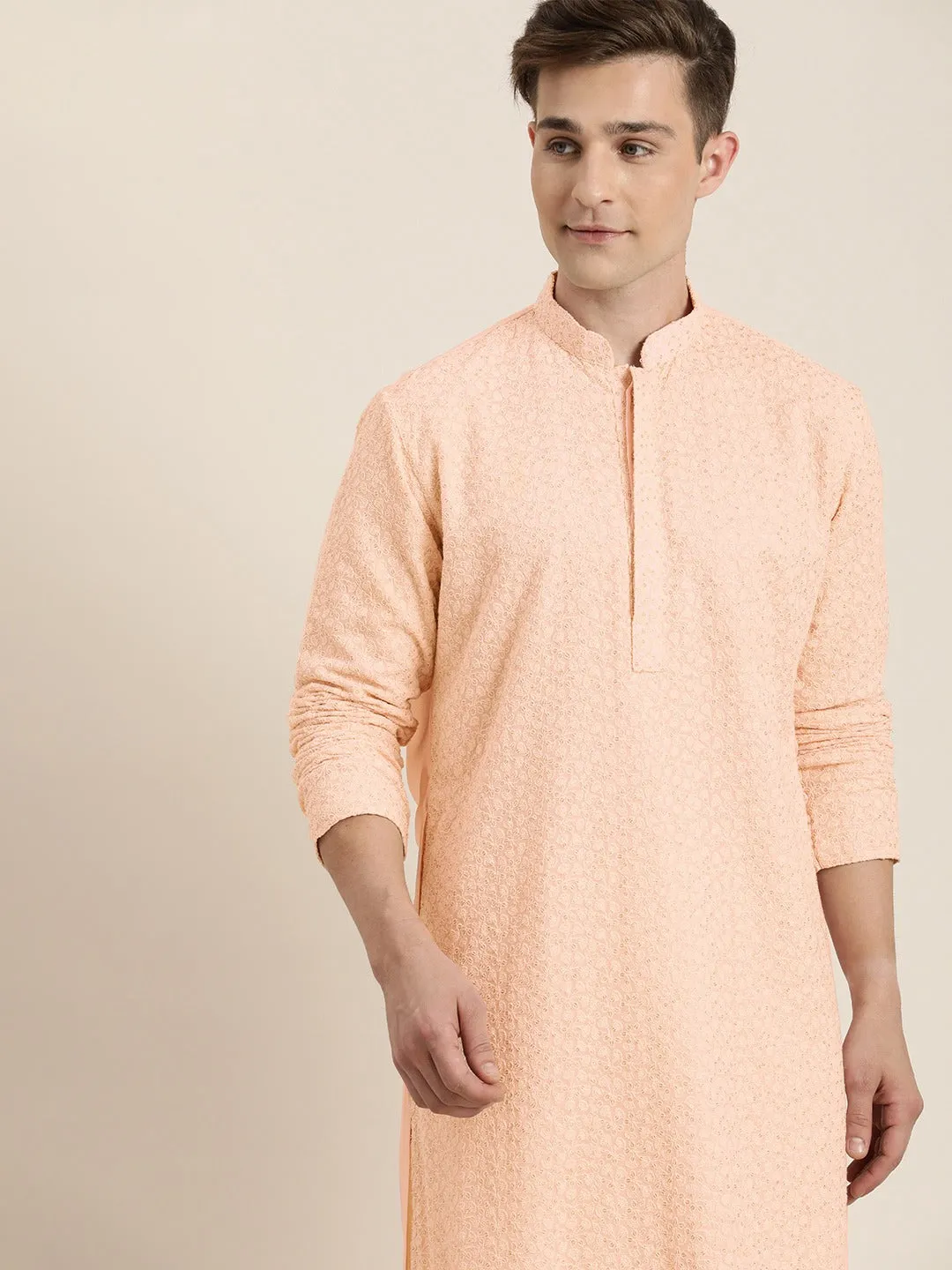 Vastramay Pink Chikankari Kurta Pyjama