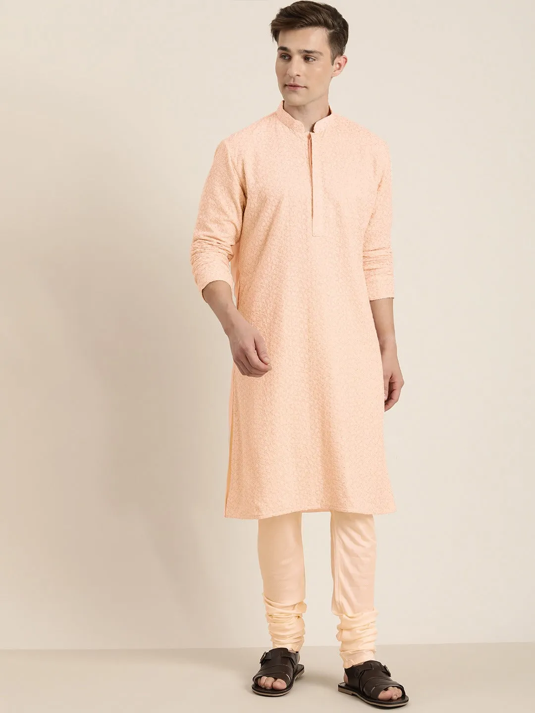 Vastramay Pink Chikankari Kurta Pyjama