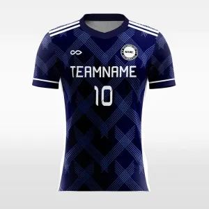 Vintage Check - Women Custom Soccer Jerseys Navy Blue Design