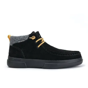 Walk in Pitas Pic-Garda Ladies Black Suede Waterproof Elasticated Ankle Boots