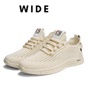 (WIDE)Flat heel fly woven breathable non-slip solid color casual low-top sneakers