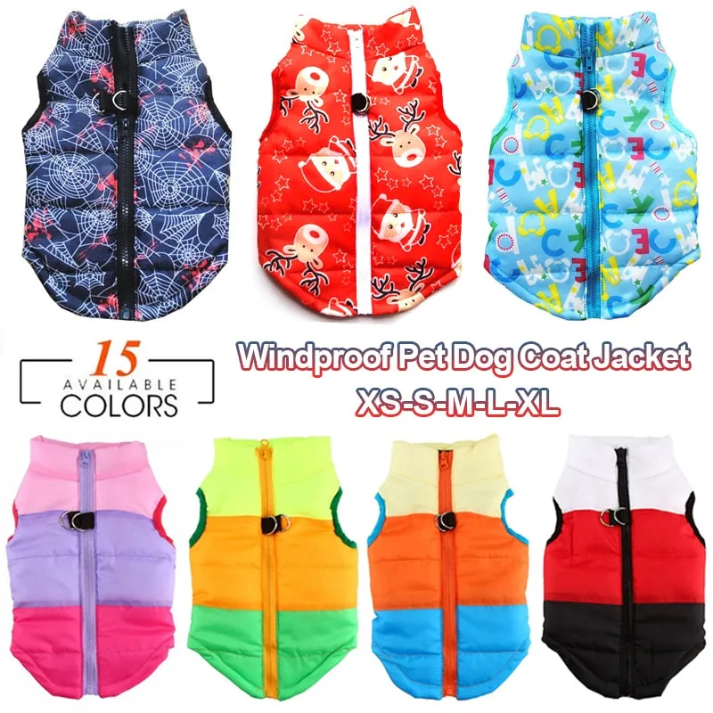 Winter Warm Pet Clothes: Windproof Dog Coat Jacket for Small Dogs - Padded Clothing for Yorkie, Chihuahua, Puppy, and Cats - Cozy Pet Outfit Vest