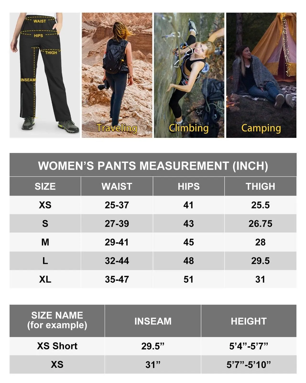 Women's Rain Pants with Reflective Design: 5000mm W/P Index 3000 Level Breathable