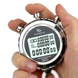 YS Metal Stopwatch 3 Rows Display Running Training Electronic Timers, Style: YS-560 60 Memories